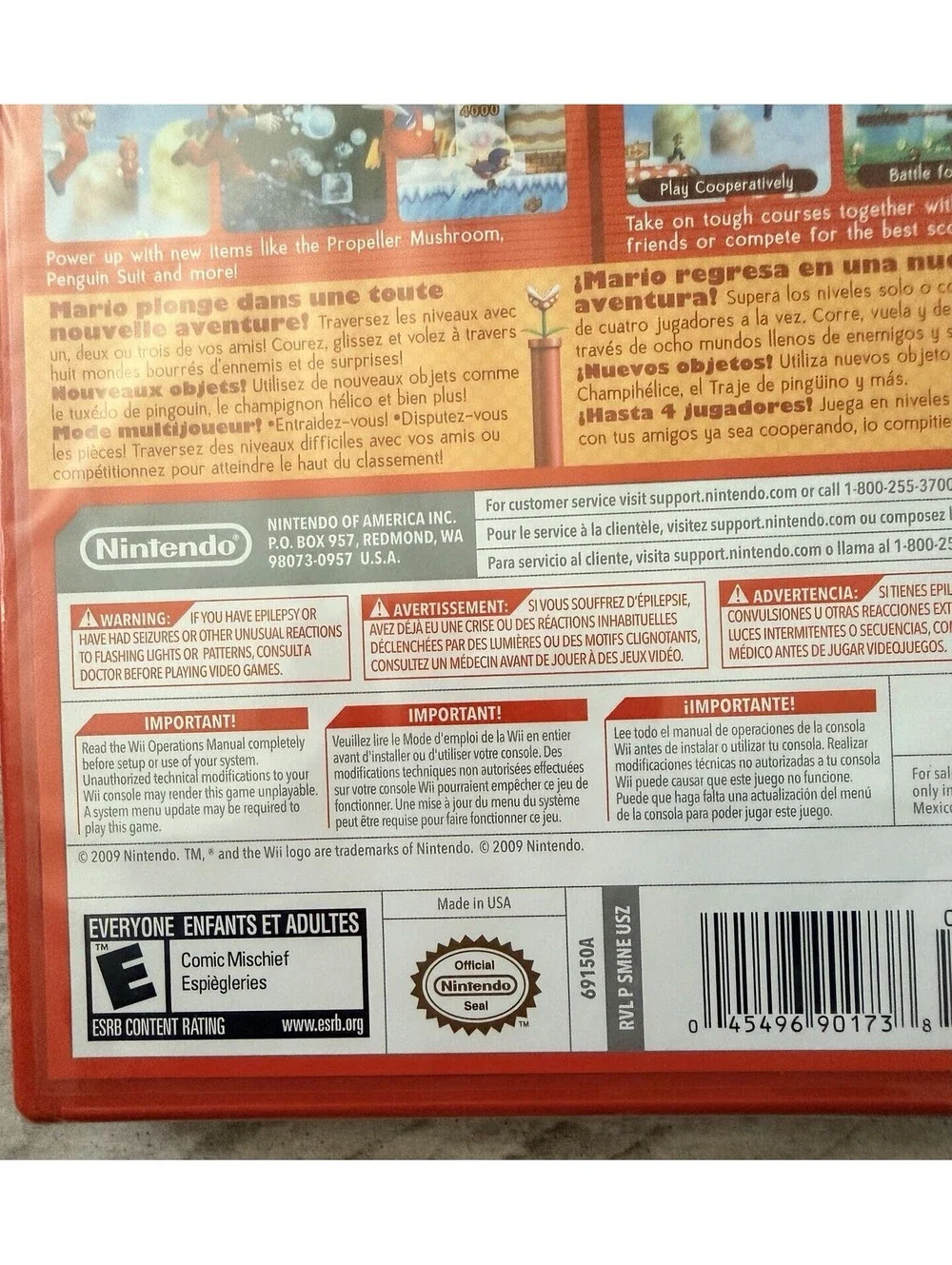 New Super Mario Bros. Wii (Nintendo Wii, 2009) - SEALED!